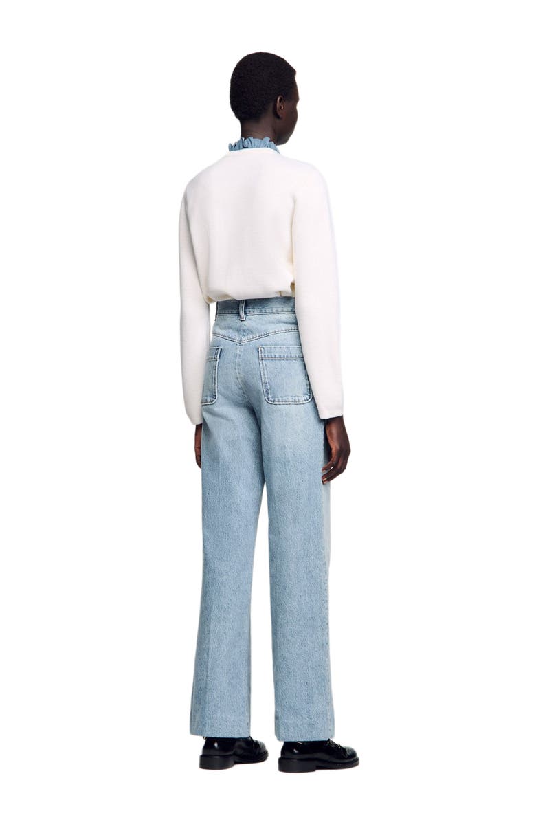 SANDRO Wide-leg jeans, Alternate, color, Blue Jean
