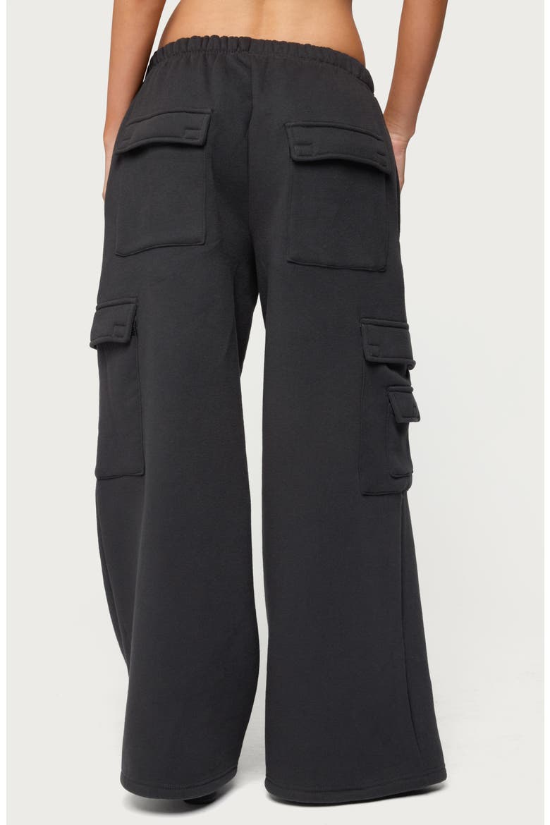 Wide Leg Cargo Sweatpants, Alternate, color, DARK-GRAY