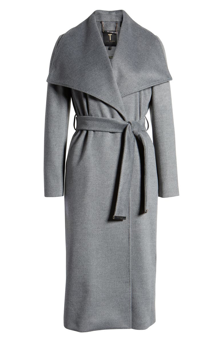 Ted Baker London Wide Collar Brushed Wrap Coat, Alternate, color, 