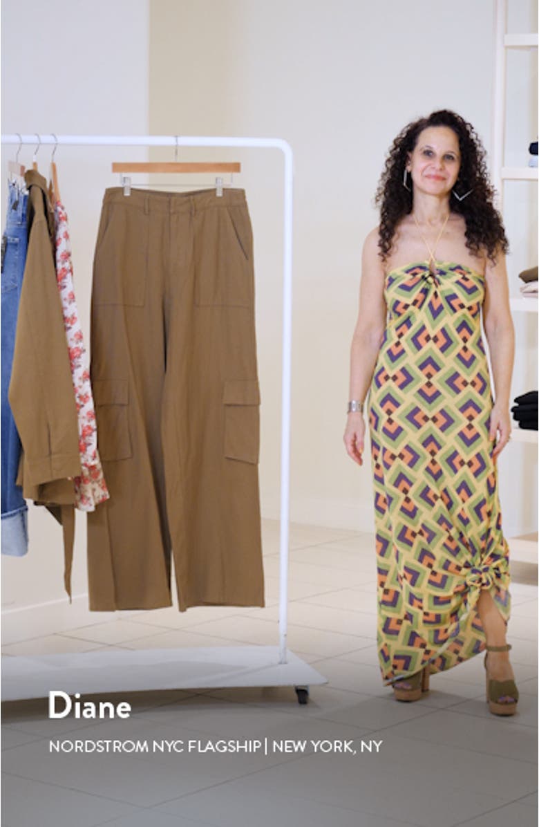Relaxed Straight Leg Canvas Cargo Pants, sales video thumbnail