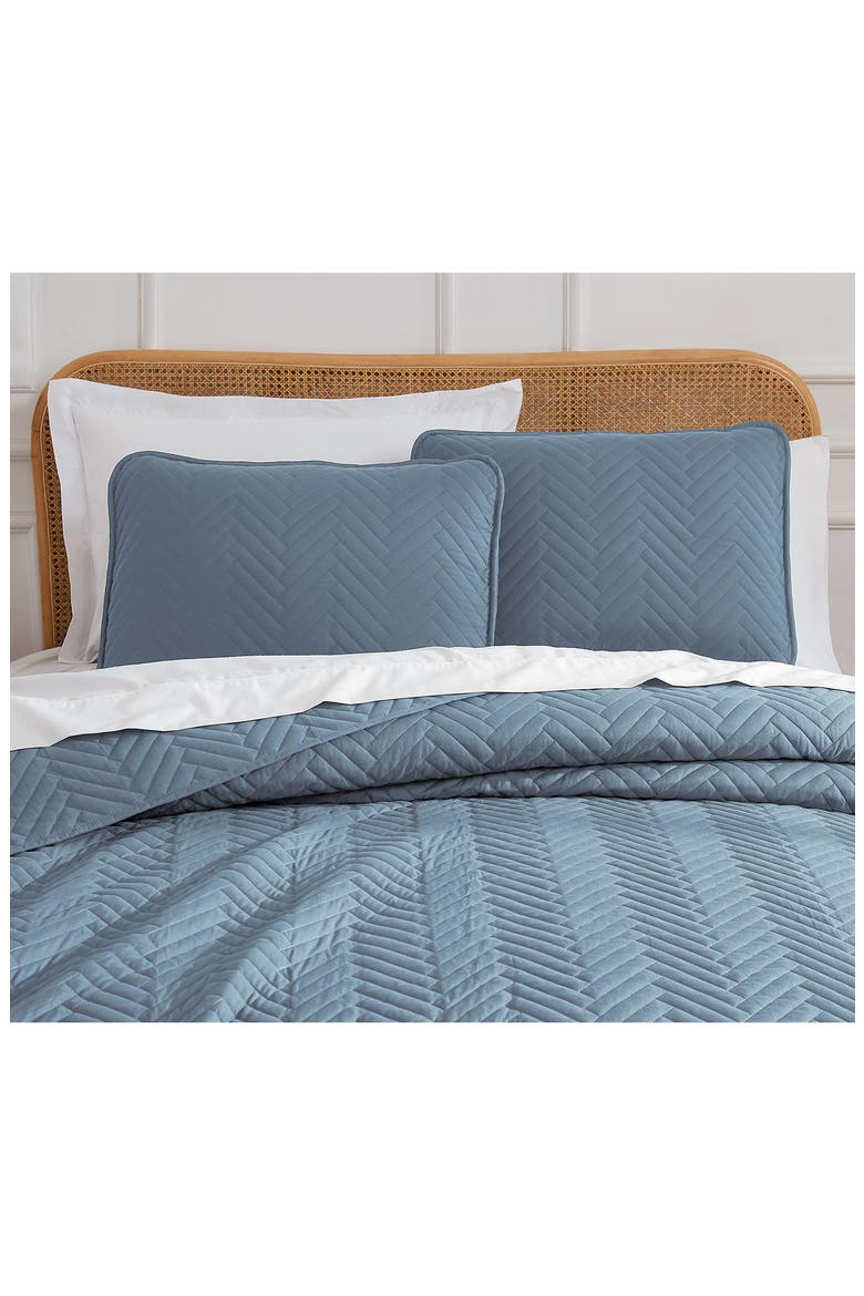 Chevron Quilt Set, Alternate, color, BLUE