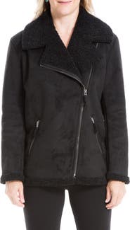 MAX STUDIO Faux Shearling Lined Faux Suede Jacket