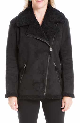 MAX STUDIO Faux Shearling Lined Faux Suede Jacket