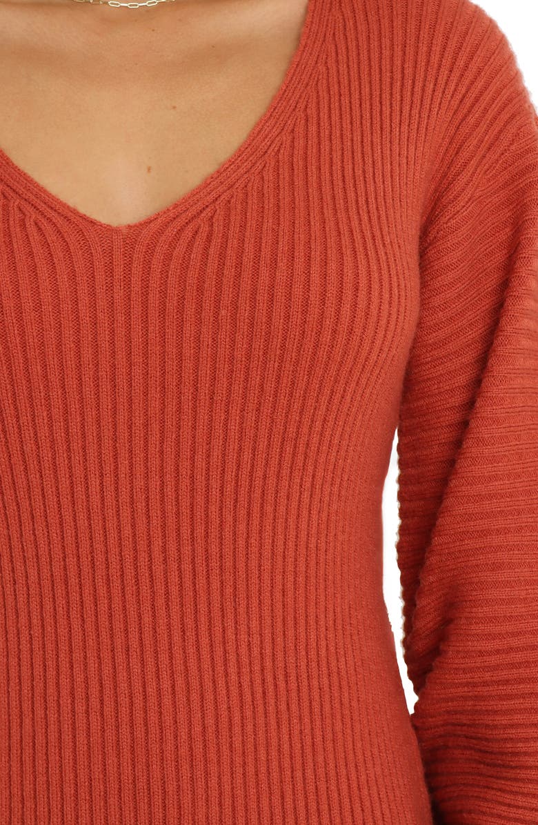 Petal & Pup Caledonia Stretch Knit Midi Dress, Alternate, color, Rust