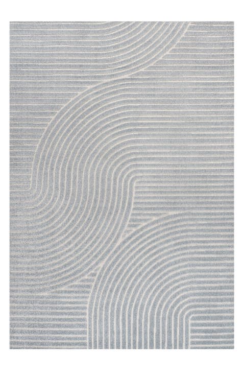 Hallie High-Low Minimalist Curve Geometric Indoor/Outdoor Area Rug