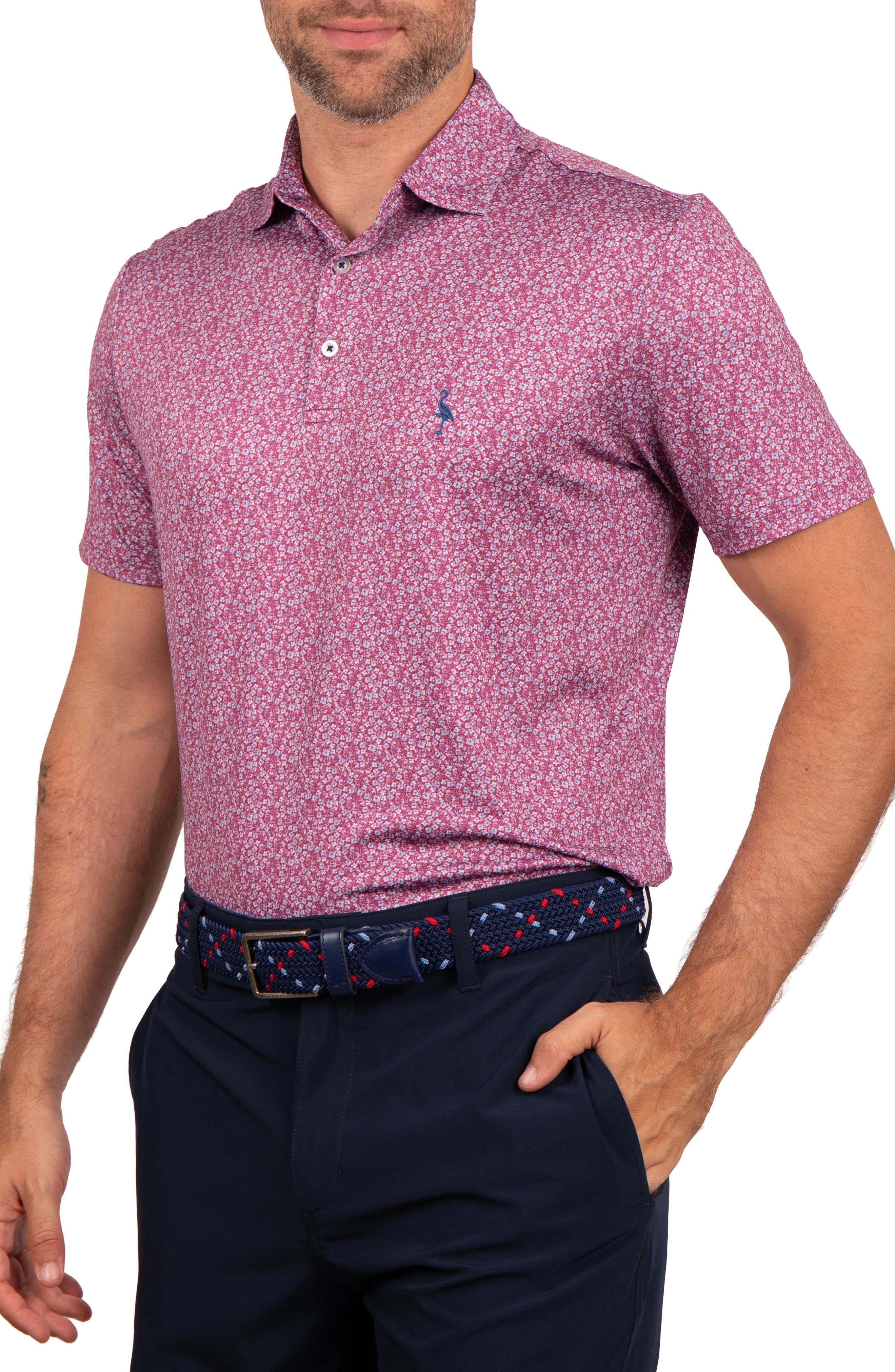 TailorByrd Performance Ditzy Print Polo (Men) | Nordstromrack