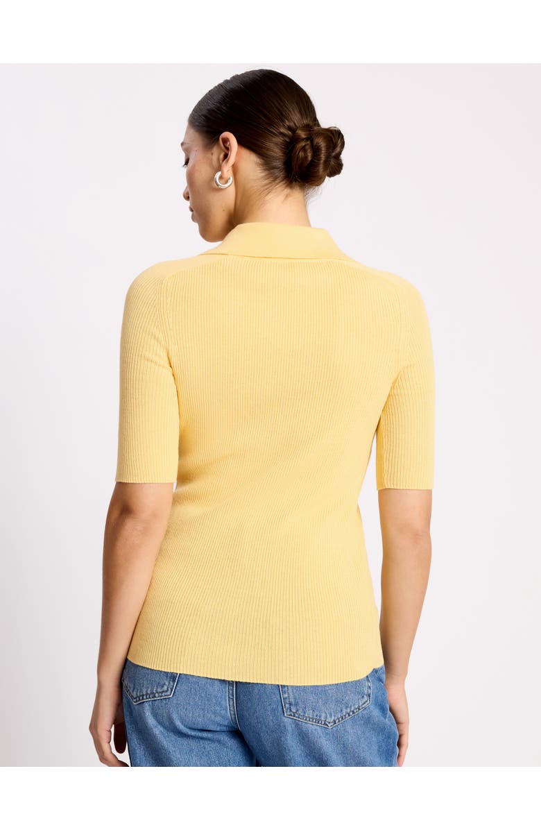 Albaray Button-Front Collard Knit Top, Alternate, color, Yellow