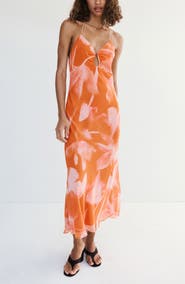 MANGO Floral Printed Flowy Dress