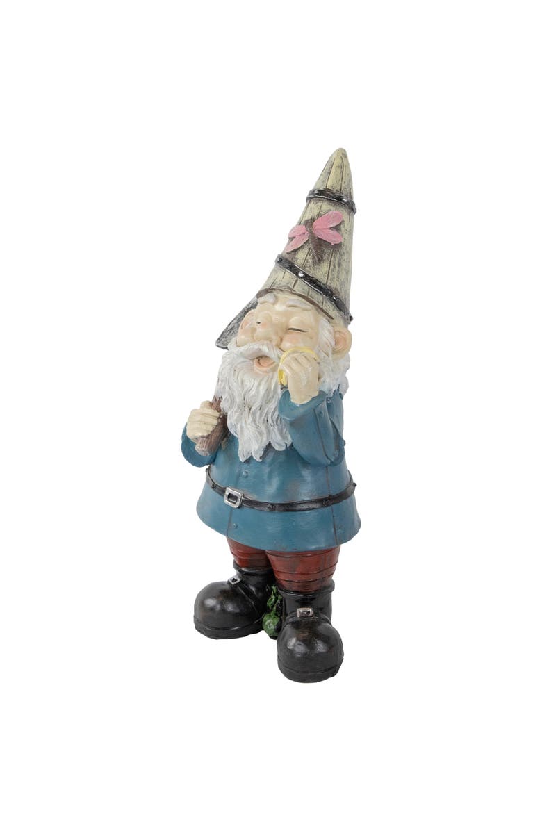 Northlight Gnome with Shovel Outdoor Garden Statue - 15.25", Alternate, color, Blue