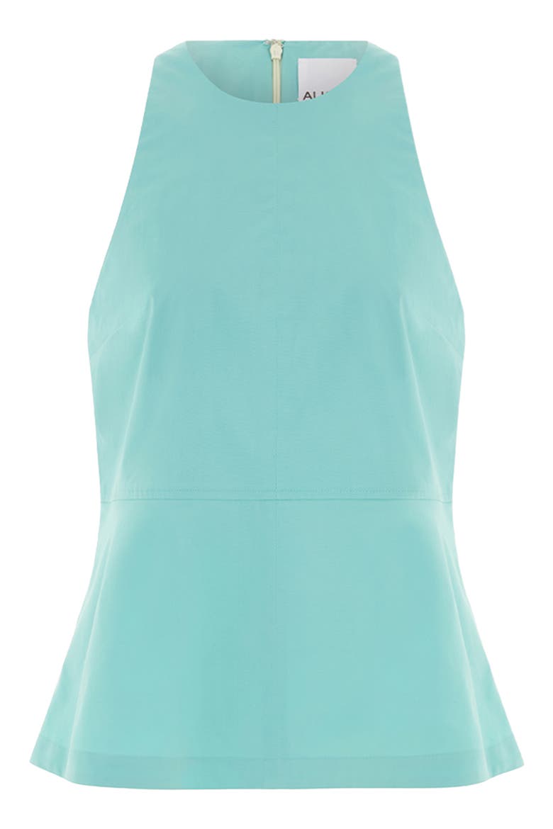Carlos Stretch Cotton Peplum Top, Alternate, color, BLUE