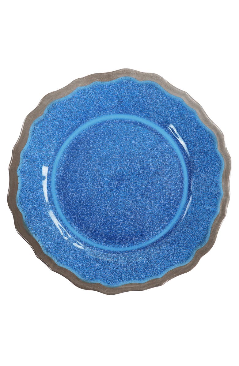 Elama Roma 12 Piece Melamine Dinnerware Set, Alternate, color, Blue