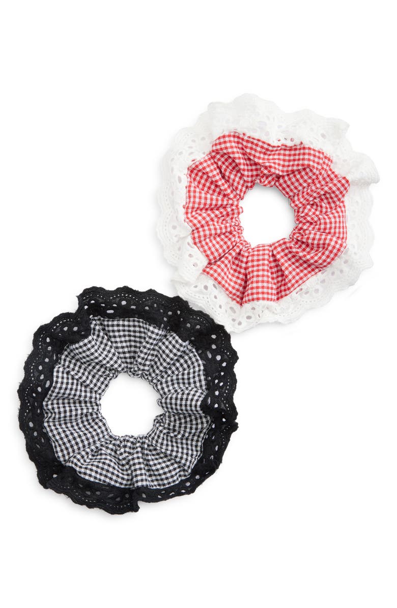 Tasha 2-Pack Plaid Ponies, Main, color, Red Black