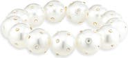 Kenneth Jay Lane Faux Pearl & Crystal Dot Stretch Bracelet