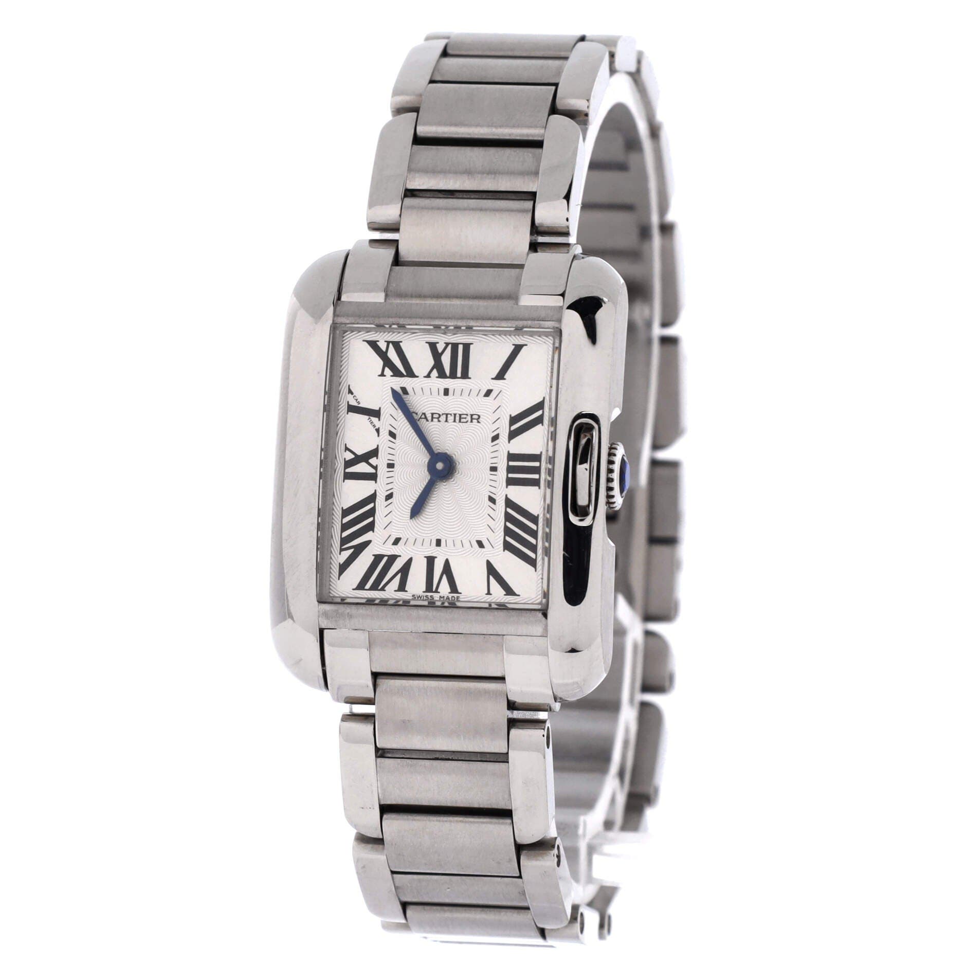Tank Anglaise Quartz Watch Stainless Steel 23, Alternate, color, Metallic Silver