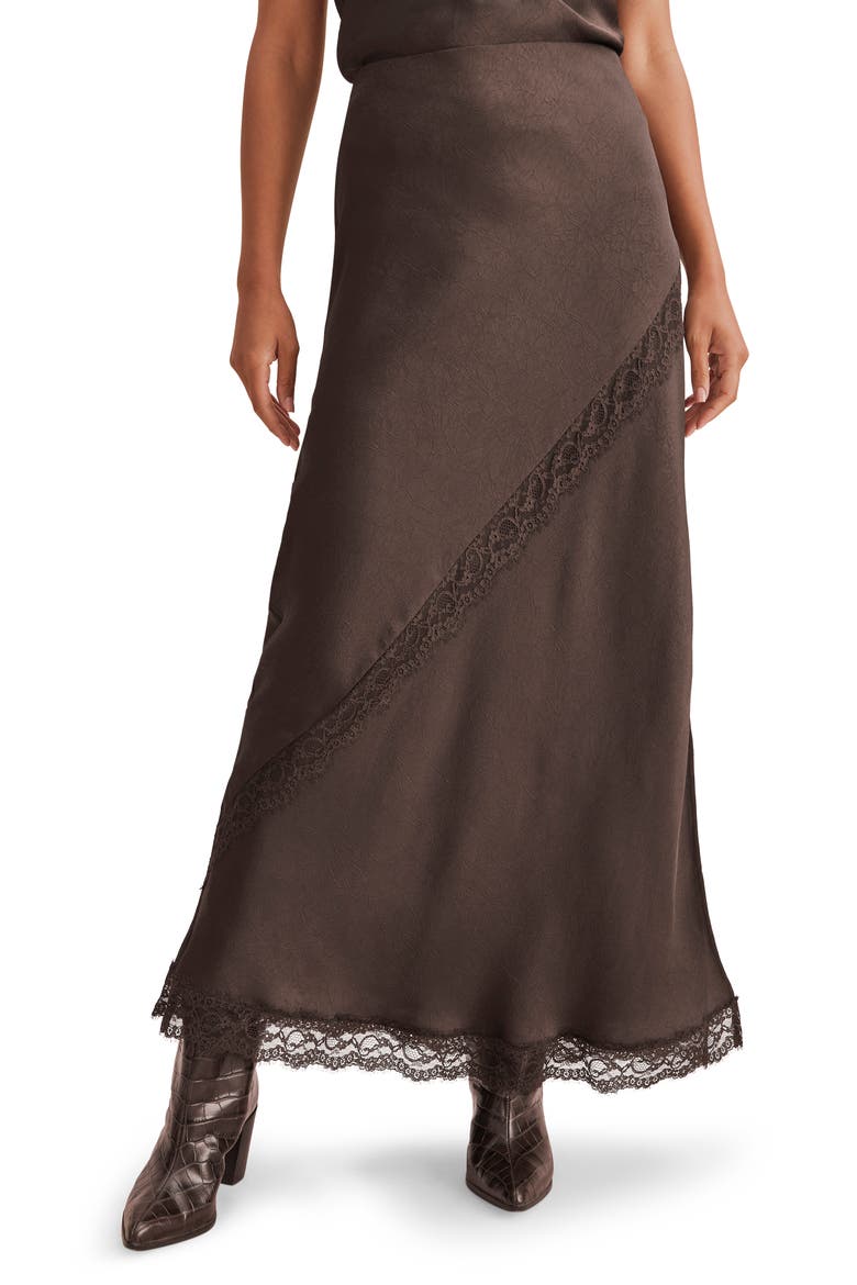 Penelope Lace Maxi Skirt, Main, color, JAVA BROWN
