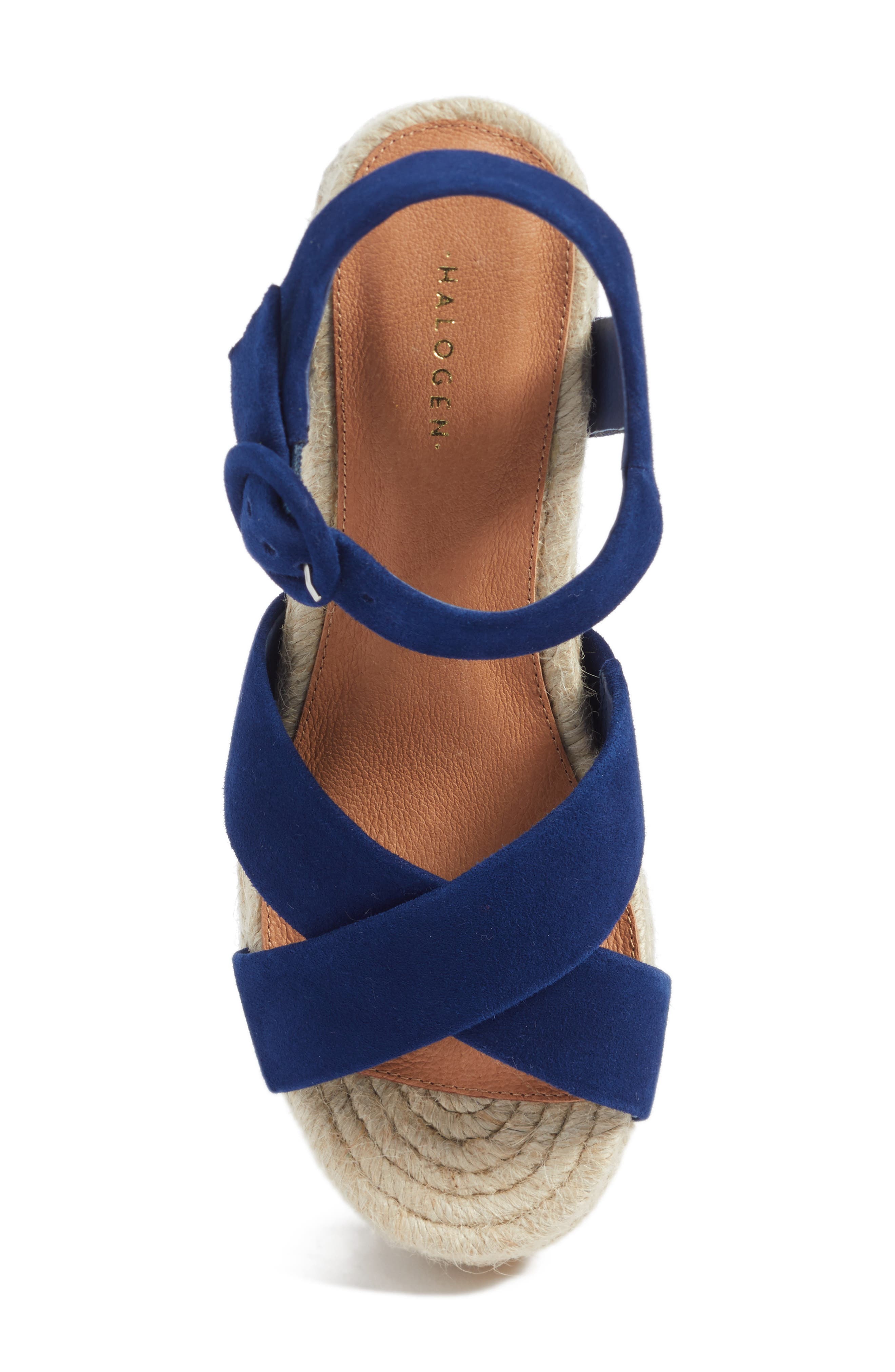 Emery Platform Espadrille Sandal, Alternate, color, NAVY SUEDE