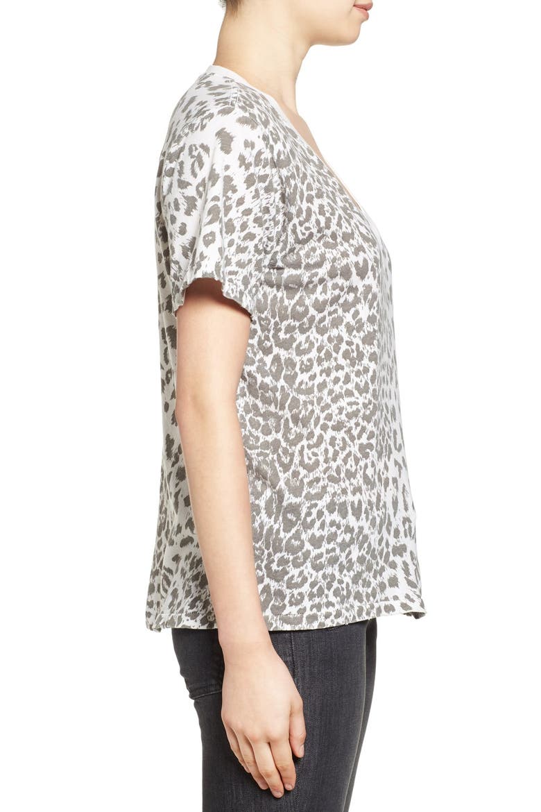 Cheetah Print Cotton Tee, Alternate, color, WHITE LEOPARD