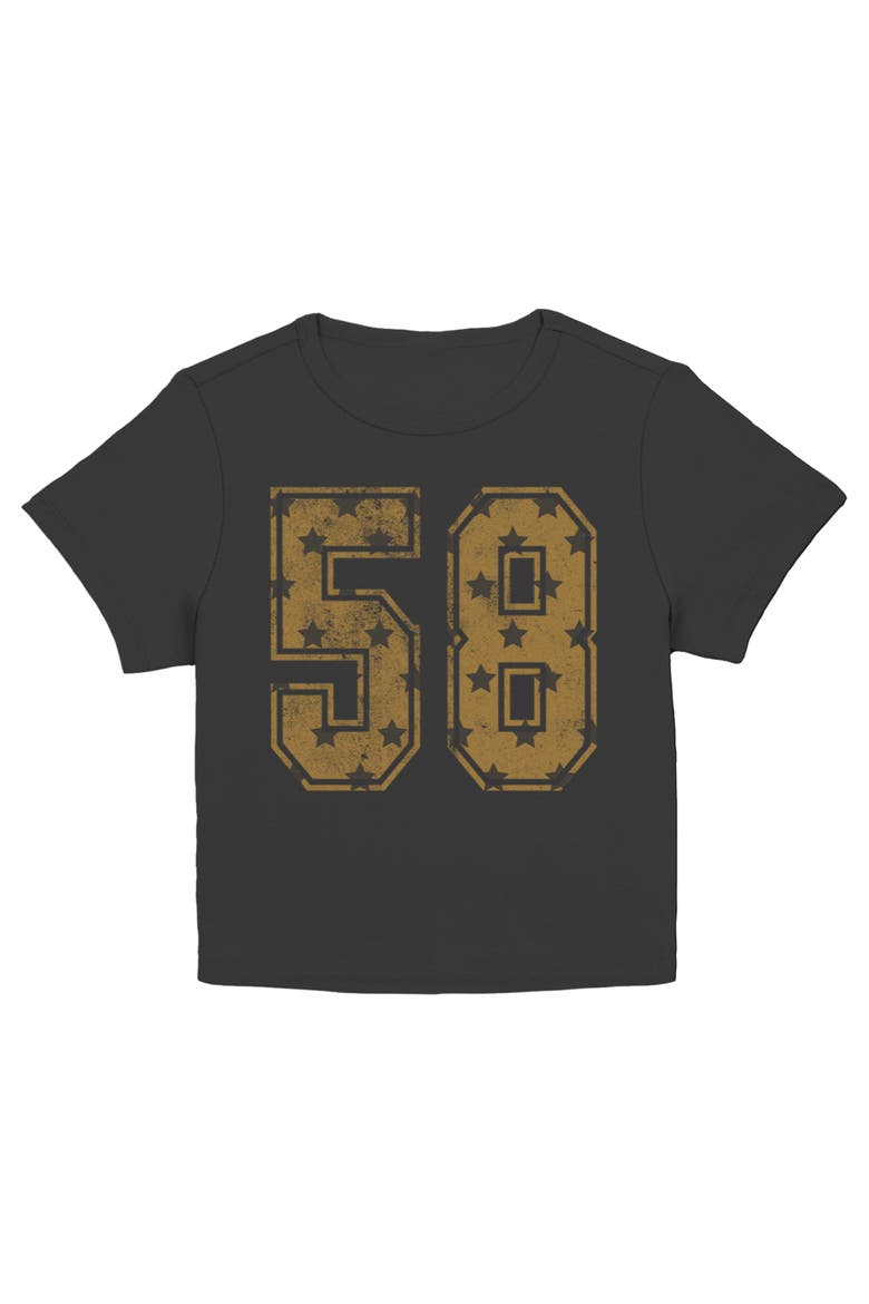 Junior's Lost Gods Number 58 Star  Graphic T-Shirt, Main, color, Black