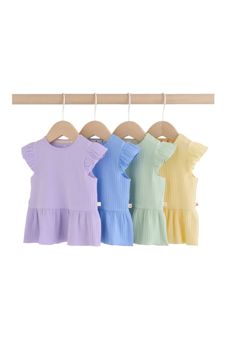 Assorted 4-Pack Ruffle Hem Tees, Main, color, MULTI