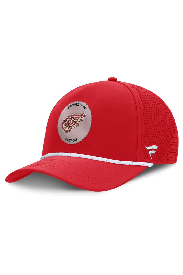 Men's Fanatics Red Detroit Red Wings Centennial Pinched Front Adjustable Hat, Main, color, Red