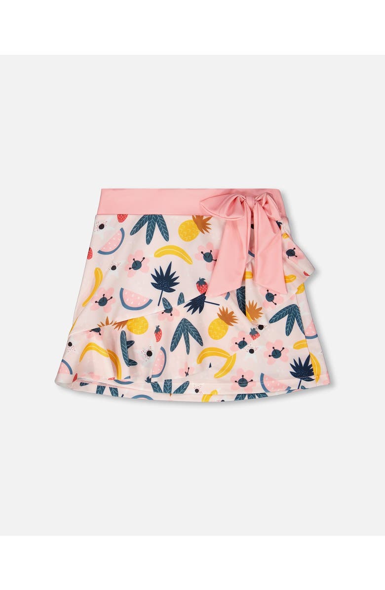 Deux par Deux Fruits Beach Skirt Cover-Up, Main, color, Pink Printed Fruits