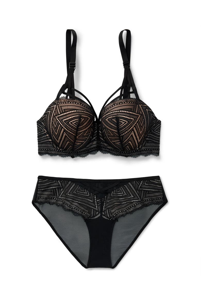 Trezza Contour Balconette Bra, Alternate, color, Black