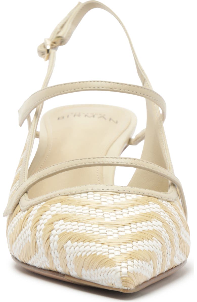 Alexandre Birman Tita Raffia Pointed Toe Slingback Pump, Alternate, color, Eggshell