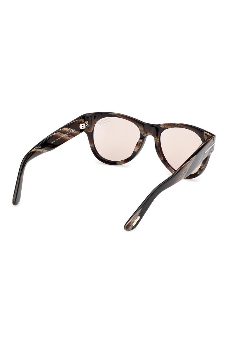52mm Round Photochromic Sunglasses, Alternate, color, COLOURED HORN / BROWN