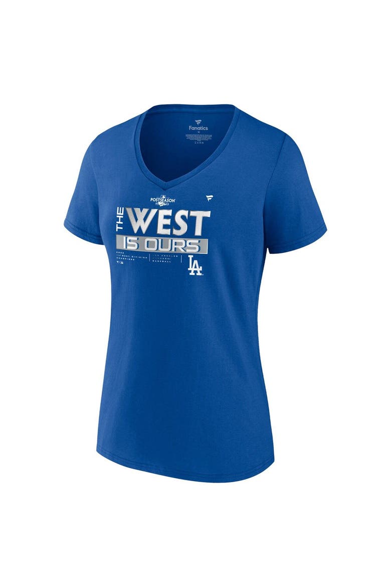 Women's Fanatics Branded Royal Los Angeles Dodgers 2022 NL West Division Champions Plus Size V-Neck T-Shirt, Alternate, color, Royal