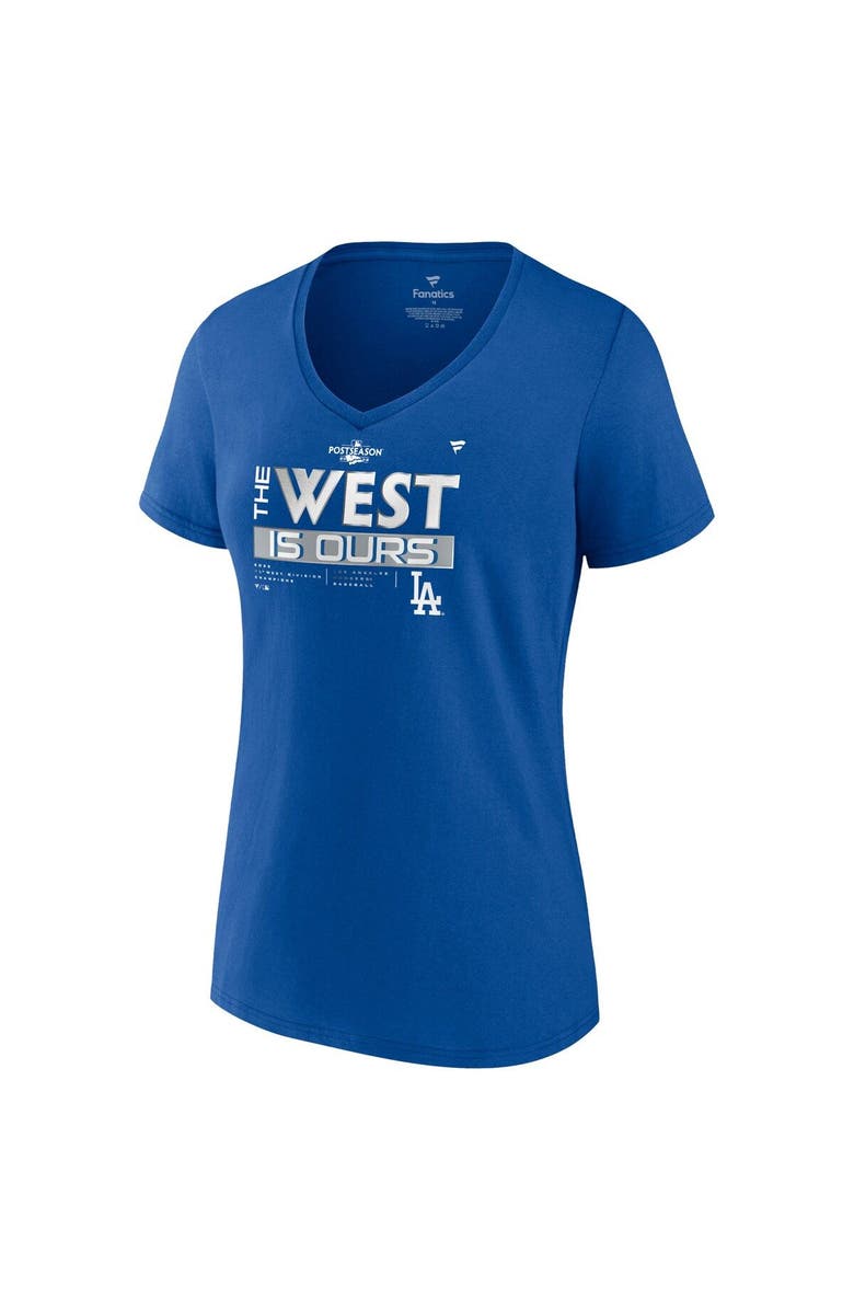 FANATICS Women's Fanatics Branded Royal Los Angeles Dodgers 2022 NL West Division Champions Plus Size V-Neck T-Shirt, Alternate, color, 