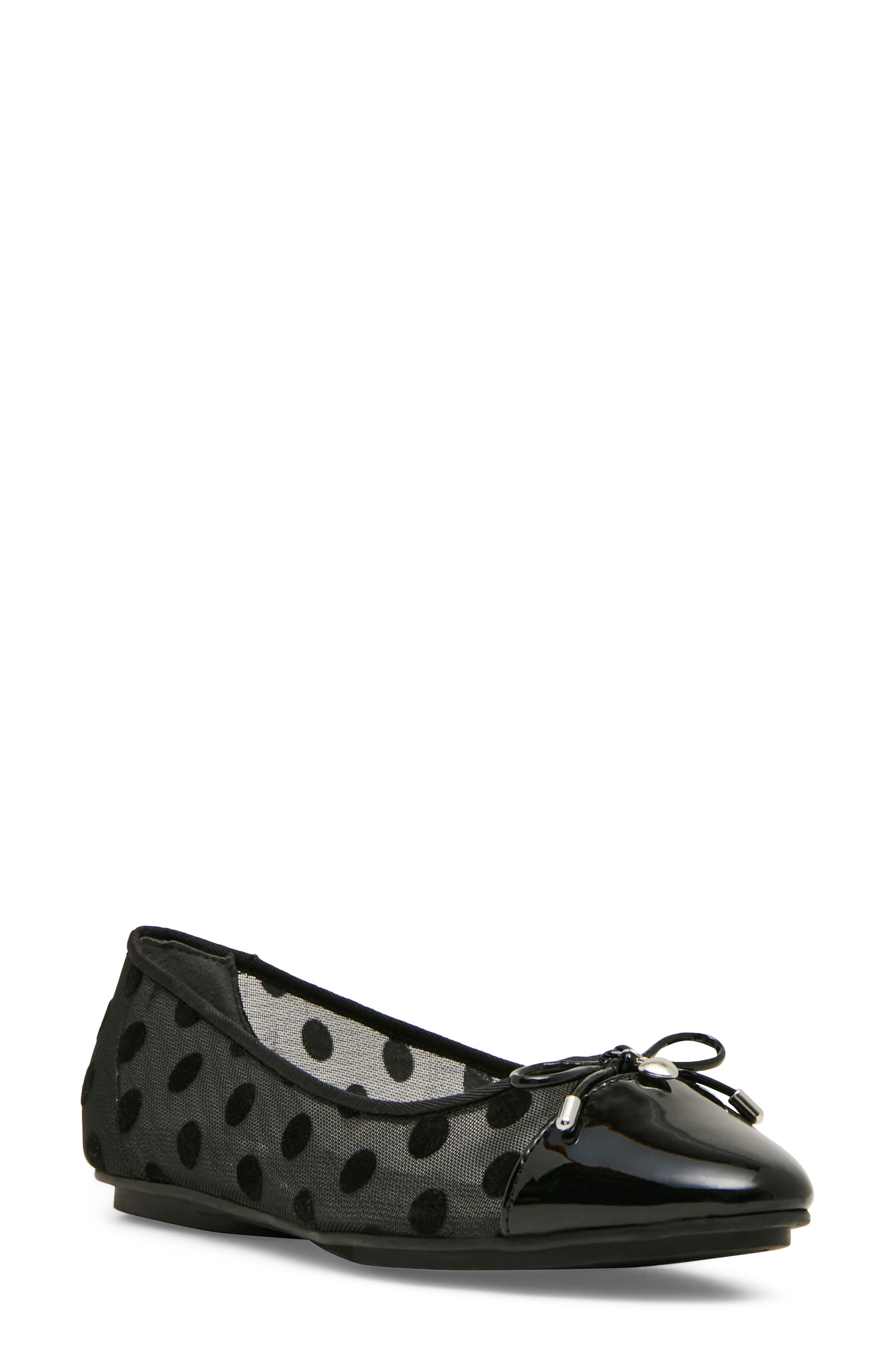 Anne Klein Luci Cap Toe Flat, Main, color, Black Dot