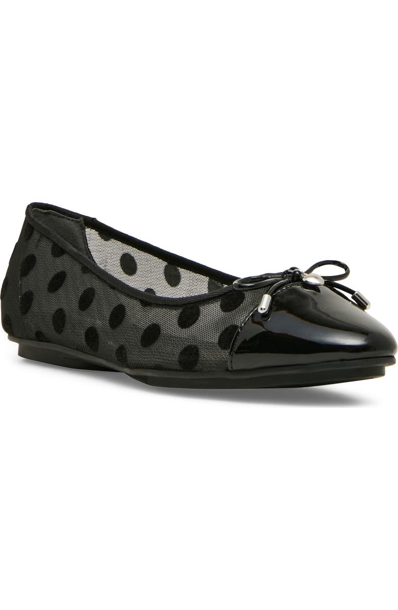 Anne Klein Luci Cap Toe Flat, Main, color, Black Dot