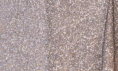 Xscape Evenings Galaxy One-shoulder Ruffle Detail Glitter Knit Gown