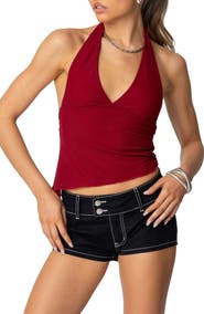 EDIKTED Rhett Asymmetric Halter Top