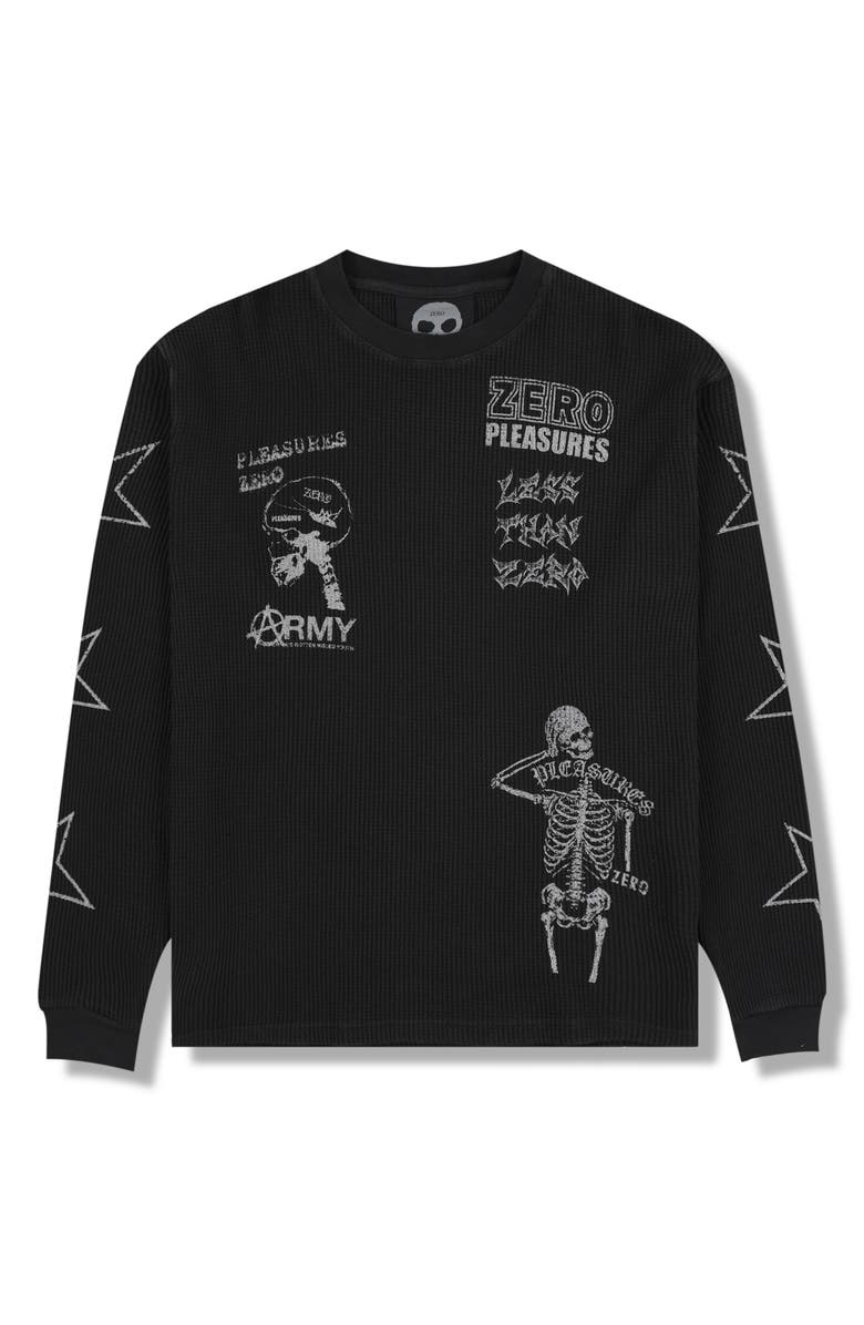 PLEASURES x Zero Misled Thermal Graphic Long Sleeve T-Shirt, Alternate, color, Black