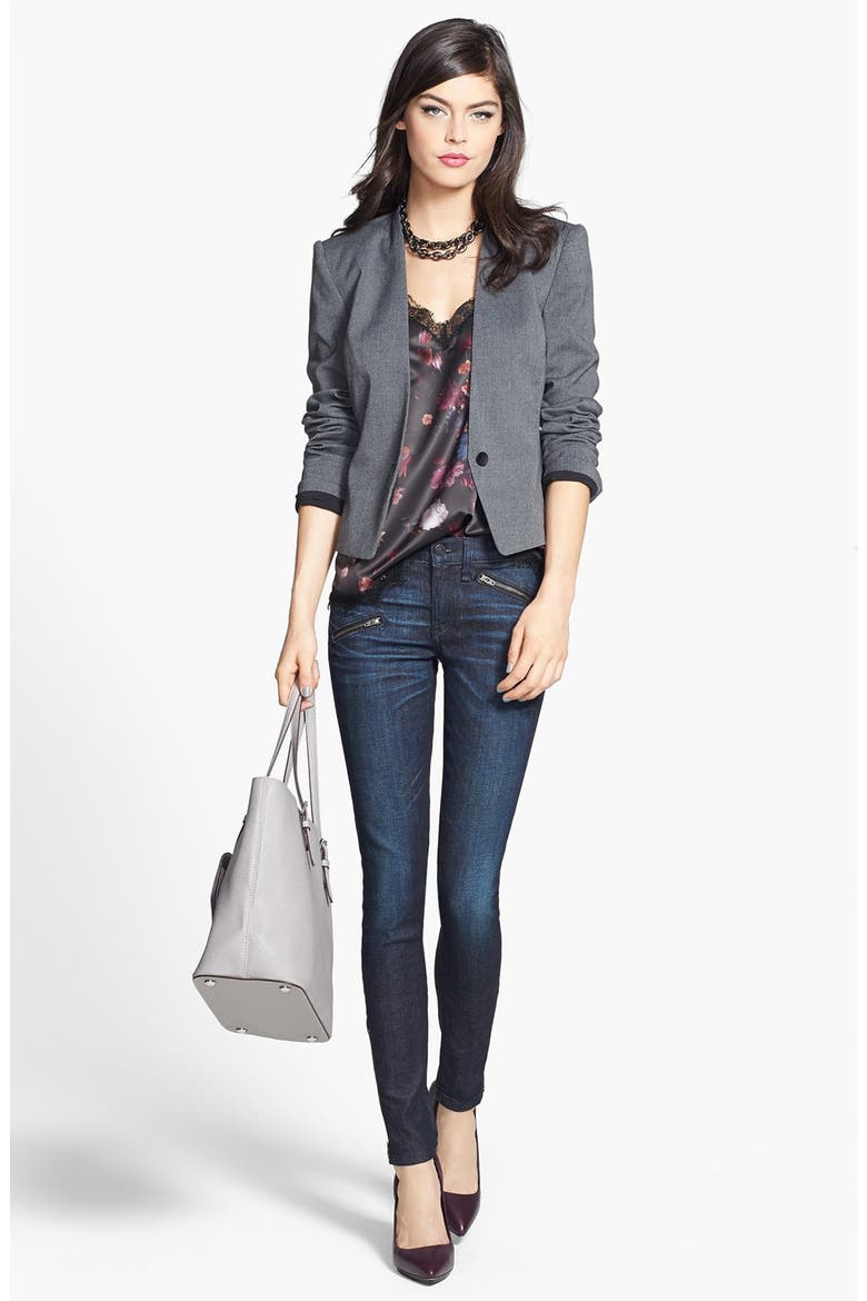 Zip Detail Skinny Jeans (Nordstrom Exclusive), Alternate, color, KENSINGTON