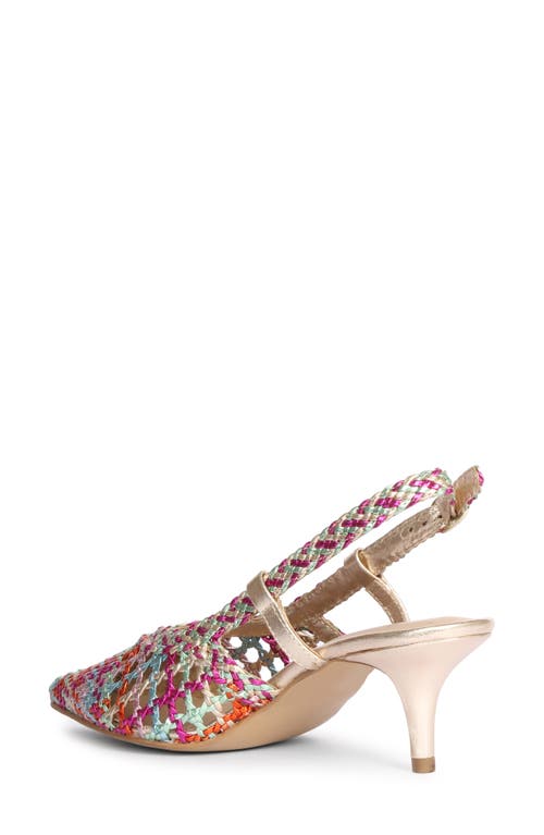 Saint G Abril Metallic Woven Slingback Pump In Rainbow