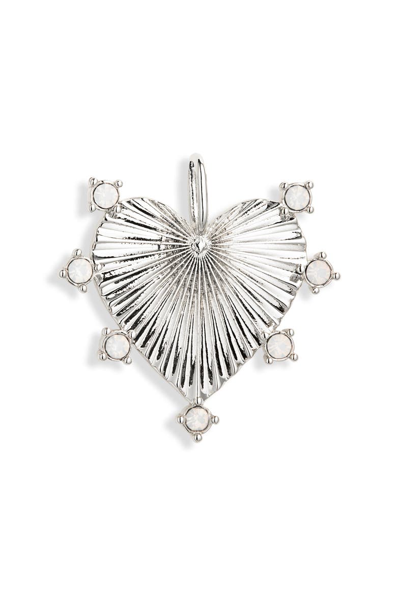 Grove Heart Charm, Main, color, SILVER