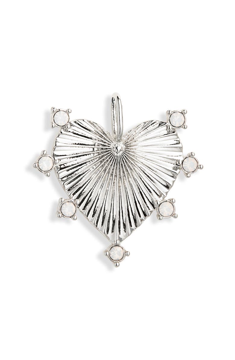 THE SIS KISS Grove Heart Charm, Main, color, Silver