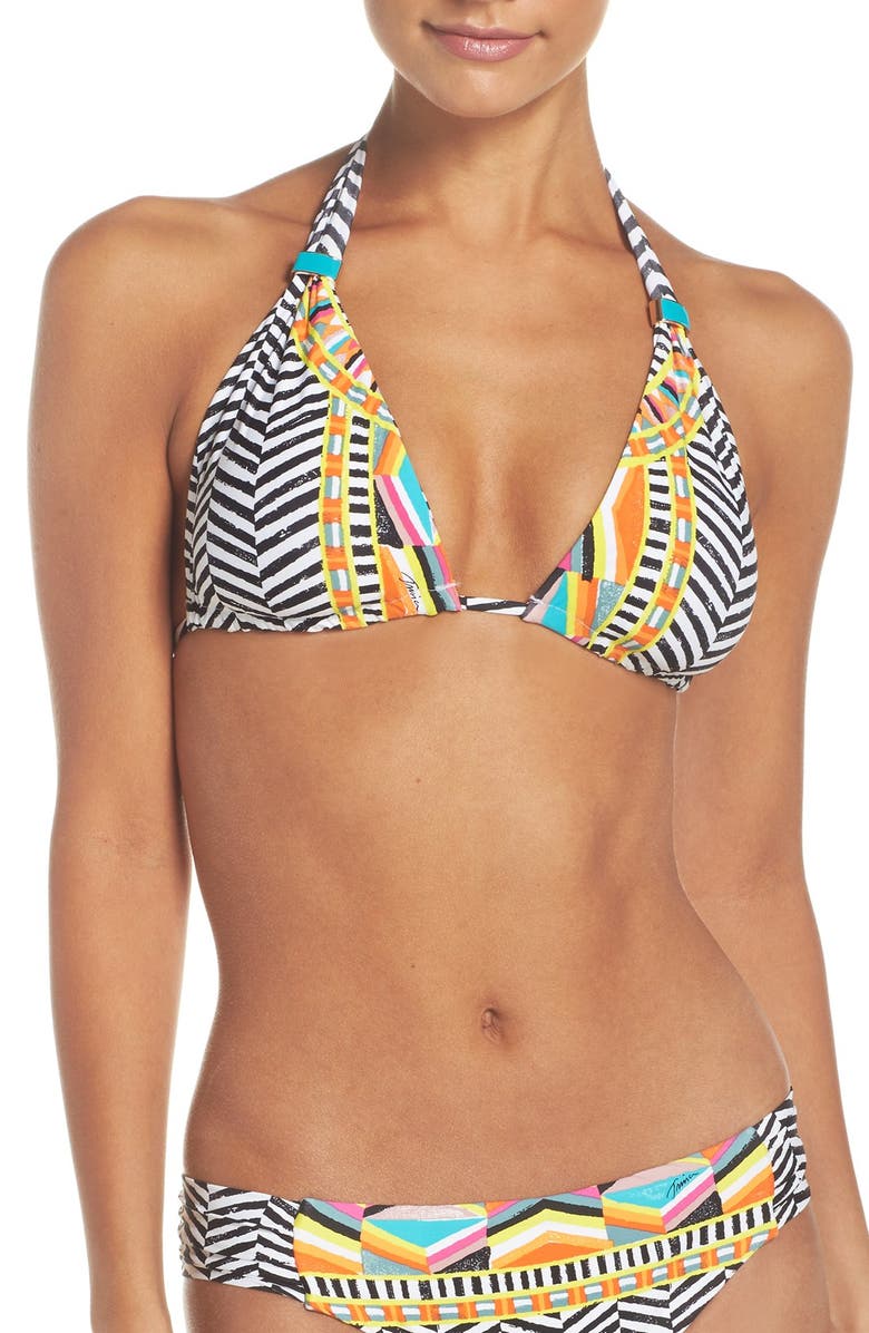 Trina Turk Brasilia Reversible Triangle Bikini Top, Main, color, 
