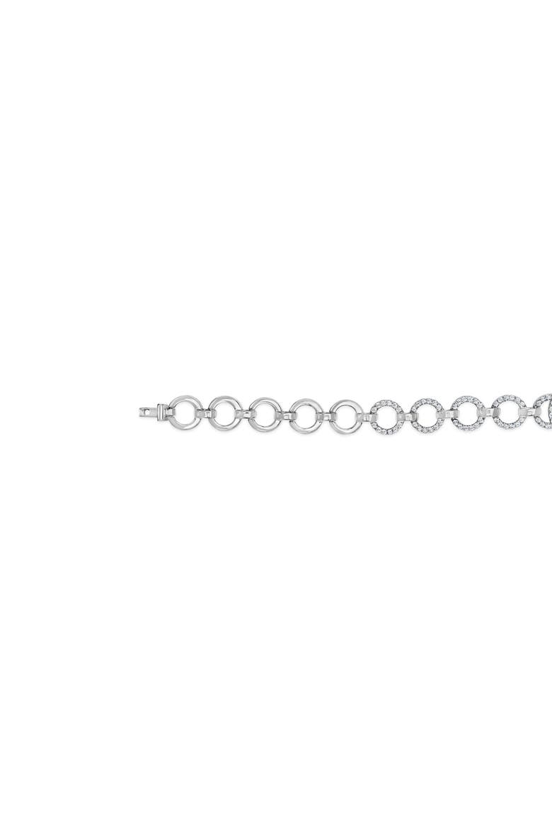 Silver 1.00 Cttw Diamond Interlinking Open Circle Link Bracelet, Alternate, color, Silver