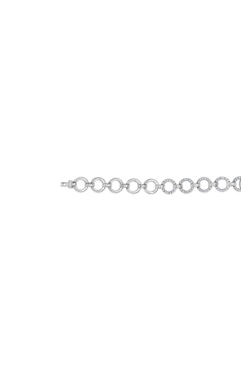 Haus of Brilliance Silver 1.00 Cttw Diamond Interlinking Open Circle Link Bracelet, Alternate, color, Silver