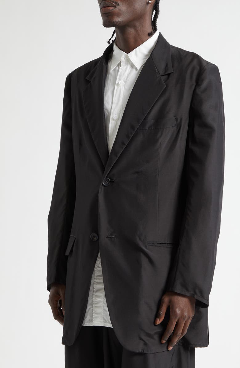 Yohji Yamamoto Silk Jacket, Alternate, color, Black