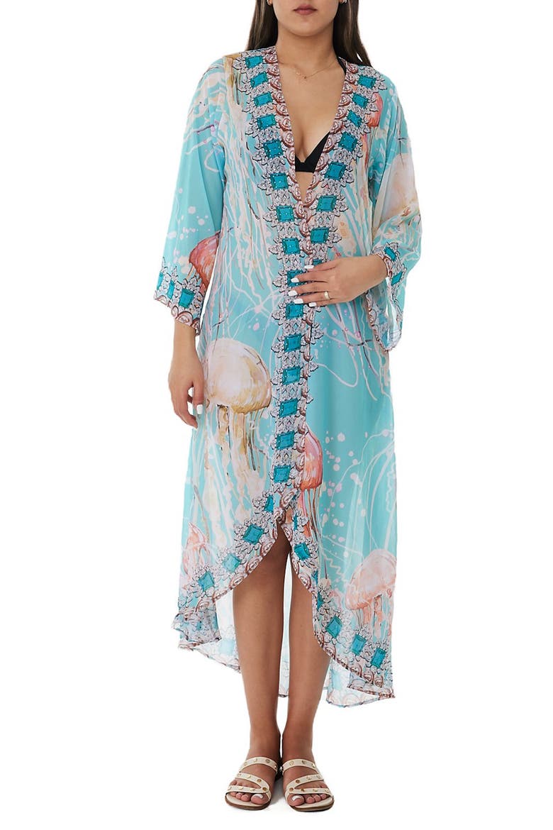 Jellyfish Longline Duster, Main, color, LIGHT BLUE