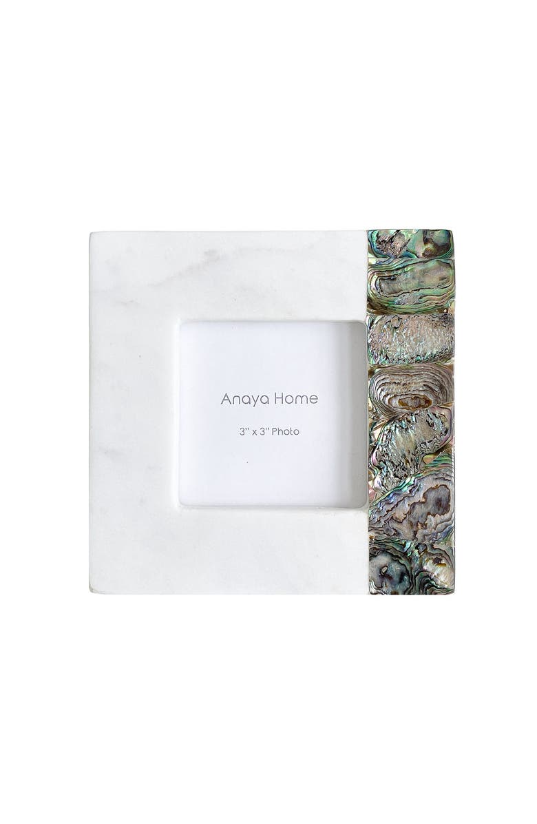 Anaya Rainbow Pearl Marble Picture Frames, Main, color, White