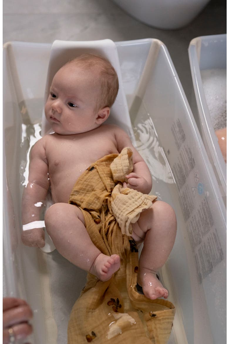Flexi Bath® Foldable Baby Bath Tub with Temperature Plug & Infant Insert, Alternate, color, SANDY BEIGE
