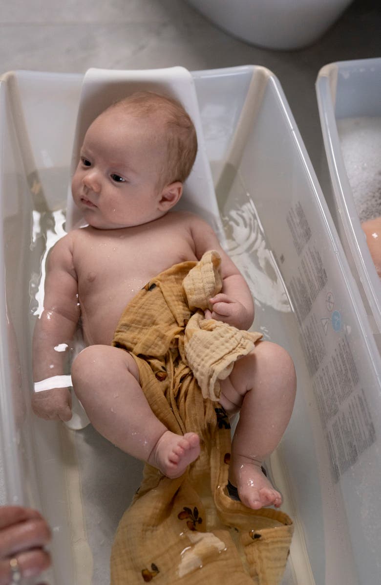 Stokke Flexi Bath<sup>®</sup> Foldable Baby Bath Tub with Temperature Plug & Infant Insert, Alternate, color, Sandy Beige