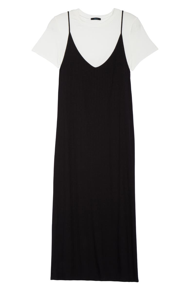Soprano Layered Tee & Midi Slipdress, Alternate, color, 