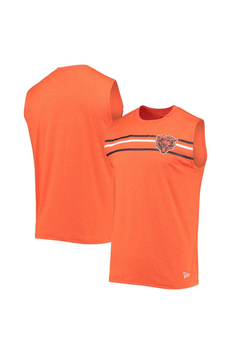 New Era Men's New Era Orange Chicago Bears Brushed Sleeveless Tank Top, Alternate, color, Orange