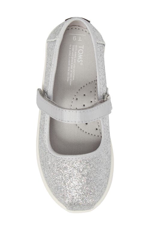 Toms Kids' Glitter Mary Jane Flat In Silver Iridescent Glimmer